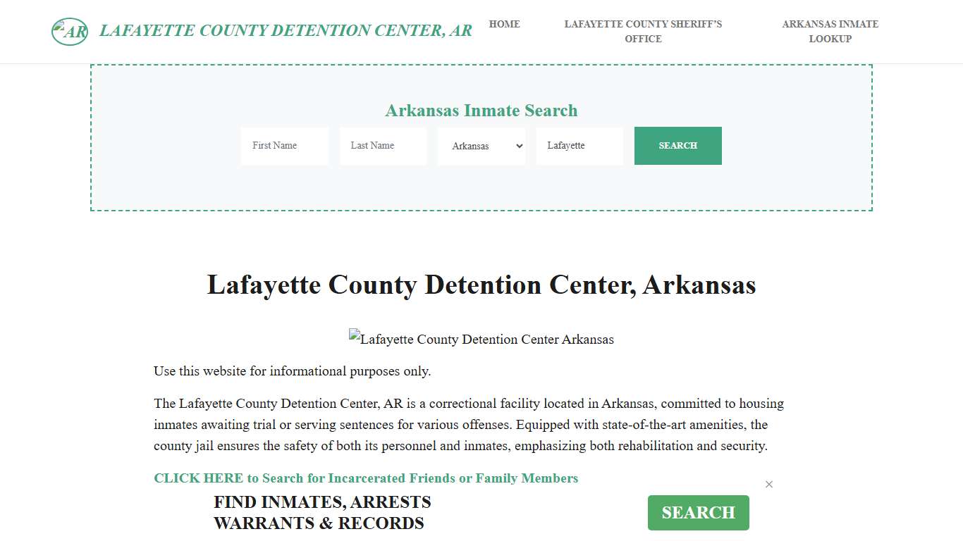 Lafayette County Detention Center, AR Inmate Roster, Offender Search